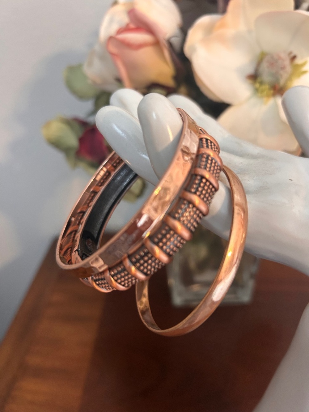 Cookie Lee Coordinating Copper Bracelet Set of Three